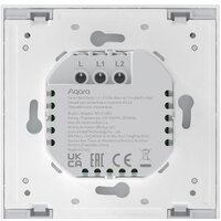 Aqara Smart Wall Switch H1 двухклавишный без нейтрали (белый) Image #3