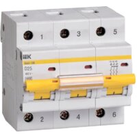 IEK ВА 47-100 3Р 25А 10кА D MVA40-3-025-D