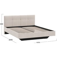 Трия Элис тип 1 с мягкой обивкой 160x200 (велюр бежевый) Image #3