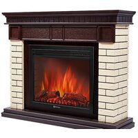 Firelight Bricks 25 (камень бежевый/шпон темный дуб) Image #2