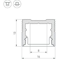 Arlight SL-SLIM-H13M-2500 ANOD+OPAL 025869 Image #2