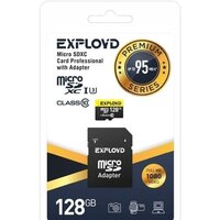 Exployd Premium Series microSDXC 128GB EX128GCSDXC10UHS-1-ELU3 (с адаптером)