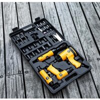 Deko Premium SET 34 018-0908 (прямая пневмошлифмашинка, пневмотрещотка, пневмодолото, пневмогайковерт) Image #6