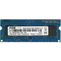 Foxline 8GB DDR3 SODIMM PC3-12800 FL1600D3S11L-8G