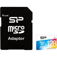 Silicon-Power Elite microSDXC UHS-I 128GB + адаптер [SP128GBSTXBU1V20SP]