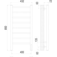 TERMINUS Аврора П8 400x850 электро (хром) Image #3