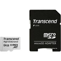 Transcend microSDXC HE (Class 10) UHS-I 64GB + адаптер [TS64GUSDXC10V]