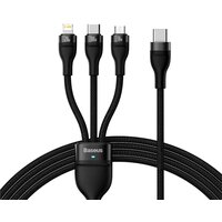 Baseus Flash Series II USB Type-C - Lightning/USB Type-C/microUSB (1.5 м, черный)