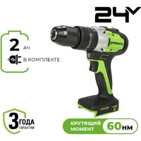 Greenworks GD24DD60 3704107CUA (с 2-мя АКБ, кейс)