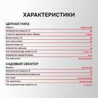 Profipower ProfiSet-2G20 E0217 (цепная пила, секатор, 2 АКБ) Image #5