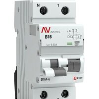 EKF Averes DVA-6 2P 16А 30мА (B) 6кА тип A rcbo6-1pn-16B-30-a-av