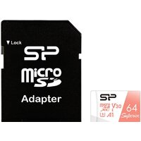 Silicon-Power Superior A1 microSDXC SP064GBSTXDV3V20SP 64GB (с адаптером)