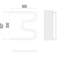 TERMINUS М-образный 3/4 500x500 (боковое подключение, хром) Image #3