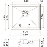 Omoikiri Kasen 53-INT IN (нержавеющая сталь) Image #6