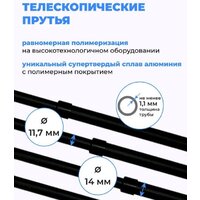 Comfort Alumin Потолочная 5 прутьев Black Style Telescop 100-180 см (алюминий) Image #14