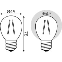 Gauss Filament Шар 13W 1100lm 2700К Е27 LED 1/10/50 105802113 Image #7