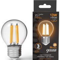 Gauss Filament Шар 13W 1100lm 2700К Е27 LED 1/10/50 105802113