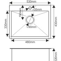 Melana ProfLine D5343HG (сатин золотой, глубина 22 см, сталь 3 мм) Image #2