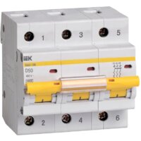 IEK ВА 47-100 50А 3P 10кА D MVA40-3-050-D