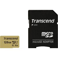 Transcend microSDXC 500S 128GB + адаптер