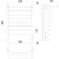 TERMINUS Классик П8 500x850 с полкой нп электро (хром) Image #2