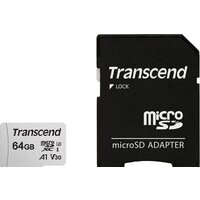 Transcend microSDXC 300S 64GB + адаптер