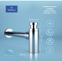Wellsee Drainage System 182104005 (сифон, выпуск, хром) Image #2