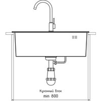 GranFest Metal нержавеющая сталь AISI 304 PVD GF-6545 Графит (с сифоном) Image #2
