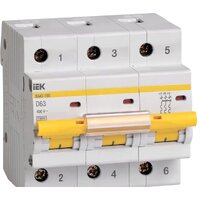 IEK ВА47-100 3Р 63А 10кА D MVA40-3-063-D