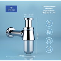 Wellsee Drainage System 182103001 (сифон, донный клапан, хром) Image #2