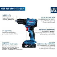 Bosch GSR 185-LI Professional 06019K3080 (с 2-мя АКБ, кейс) Image #5