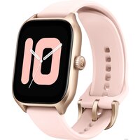 Amazfit GTS 4 (золотистый, с розовым ремешком из фторэластомера)